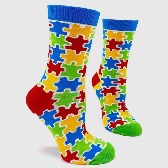 Fabdaz Accessories - Fabdaz Colorful Autism Awareness Novelty Crew Socks